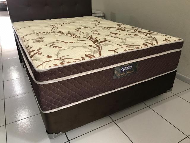 Cama Box Casal Gazin Pérola Negra Marrom Molas Ensacadas - Pronta Entrega! - Foto 3