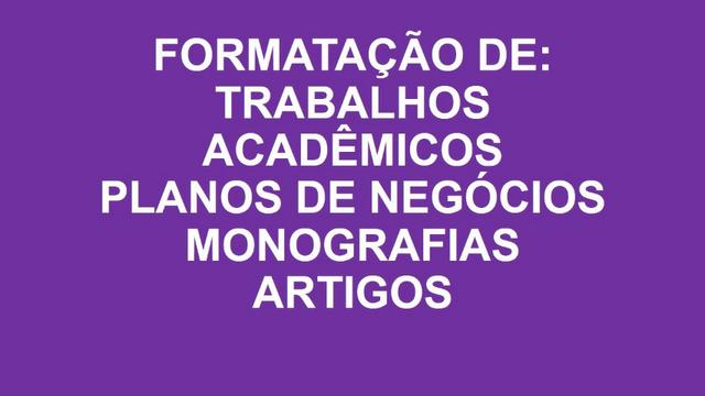 Formatação de TCC e trabalhos acadêmicos