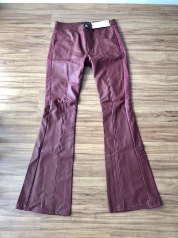 Calça de couro c sarja Más Animale TAM 42 ( nunca usada, c etiqueta)