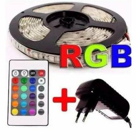 Fita Led 5 Metros Rgb 16 Cores Prova D'agua Fonte Controle - Foto 3
