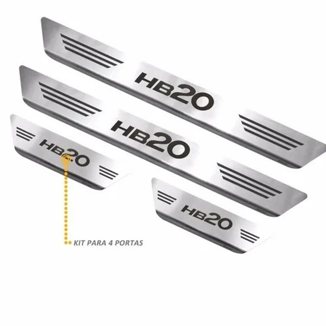 Kit Soleira De Porta Aço Inox Escovado Hyundai Hb20 2021/ - Foto 2