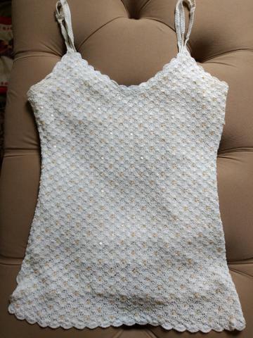 Blusinha viscose paetê com forro - Foto 2