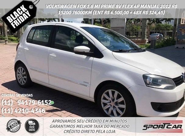 Branco Volkswagen Fox 1.6 mi prime 8v flex 4p manual 2012 R$ 15.246 76028km