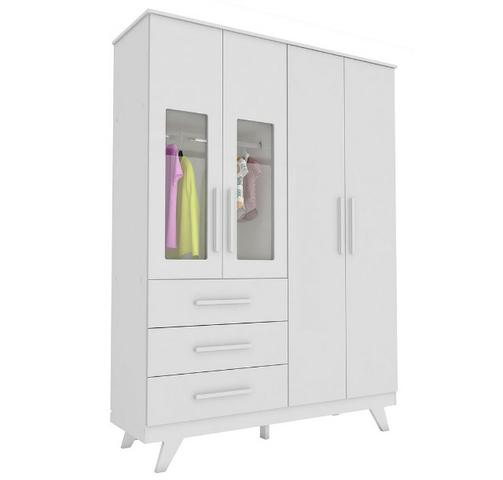 Frete Grátis* Roupeiro Infantil 4 portas 3 gavetas - Janelinha - Retrô *NOVO