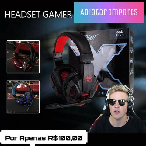 Headset Gamer C/ Adaptador de Brinde, PS3/PS4/XBOX/Celulares E PC'S
