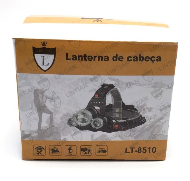 Lanterna de Cabeça Tripla 3 Leds Profissional Farol Recarregável Nova na Caixa  - Foto 5