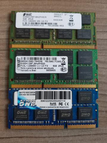 Memórias 8GB 4GB DDR3 Notebook