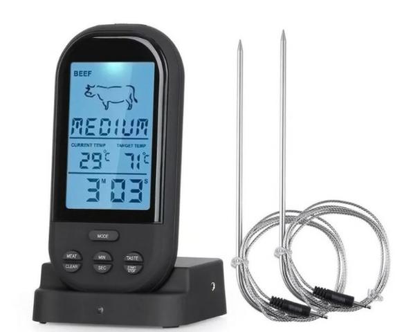 Termômetro digital De Churrasco Carne Sem Fio 2 Sondas Arduino Automação Robotica COD-AP82 - Foto 2