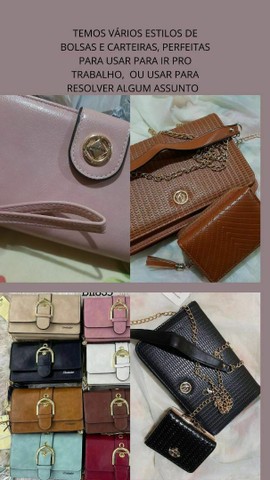 Variados tipos de bolsas femininas| e mochilas de couro| impermeáveis e de tecido