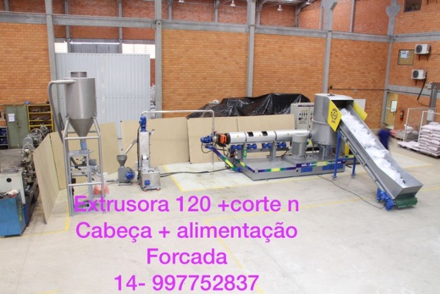 Extrusora Reciclagem  + Corte na Cabeca + Alimentacao Forcada
