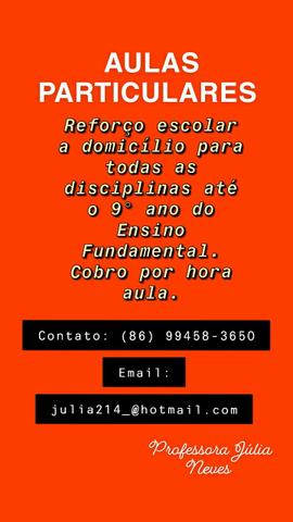 AULAS PARTICULAS (Reforço escolar)