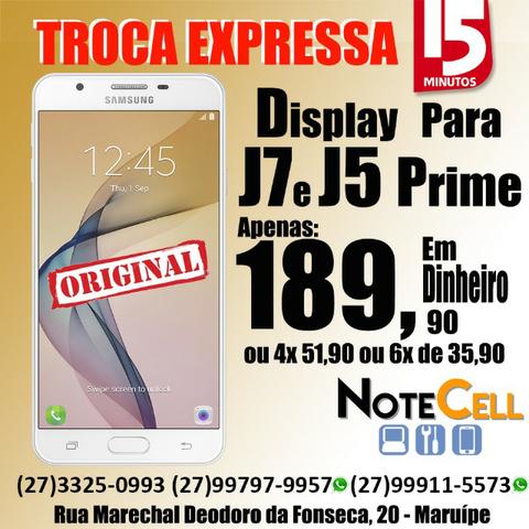 Tela J7 Prime ( SM G610 Display Completo) Cores Preto e Branco - Instalação Imediata