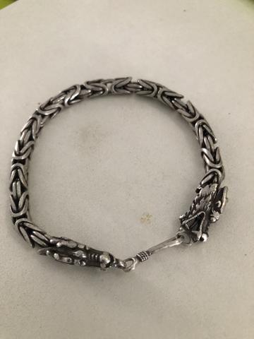 Pulseira de prata dragão - Foto 2