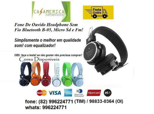 Fone De Ouvido Sem Fio Bluetooth B-05 Micro Sd Fm (entrega gratis)