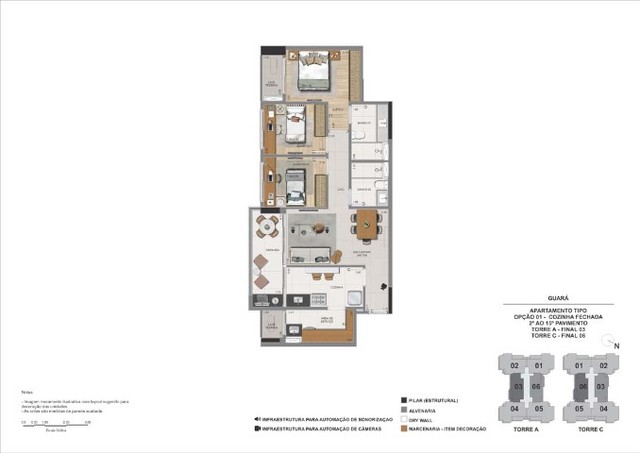Guará - Apartamento de 3 quartos com varanda gourmet - 97 M² - Foto 3