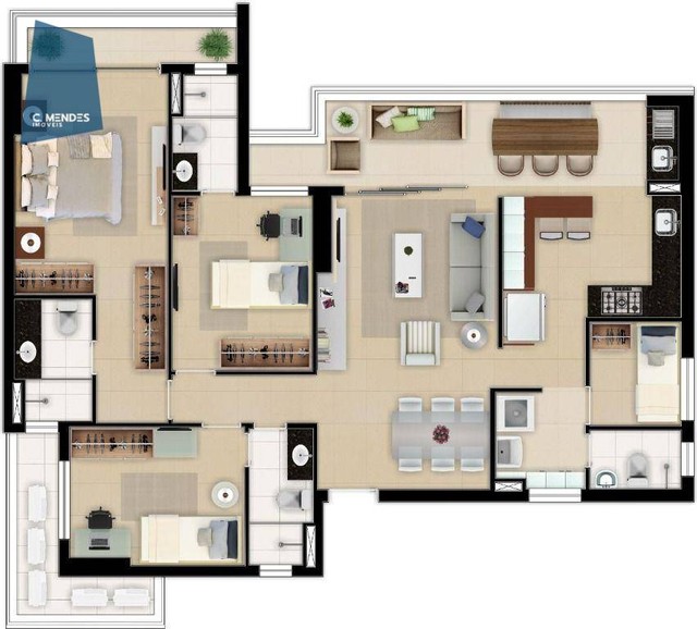 Apartamento com 3 dormitórios à venda, 95 m² por R$ 1.000.000,00 - Meireles - Fortaleza/CE - Foto 9
