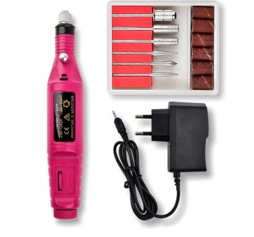 Maquina para manicure jogo com 6 peças vel min e máx controlada