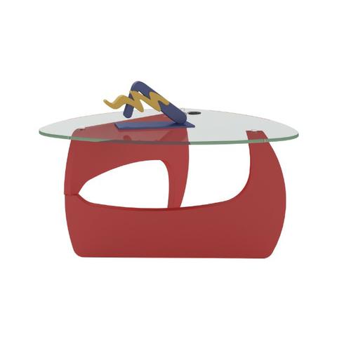 Mesinha de centro vermelho com tampo em vidro 5 mmm - Foto 3
