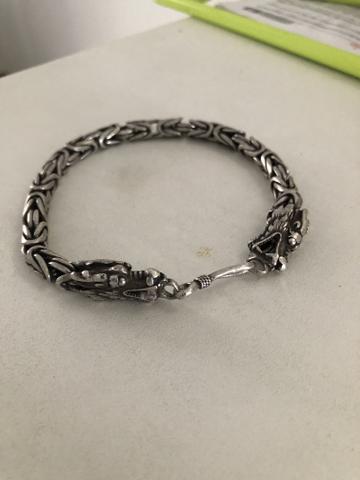 Pulseira de prata dragão - Foto 4