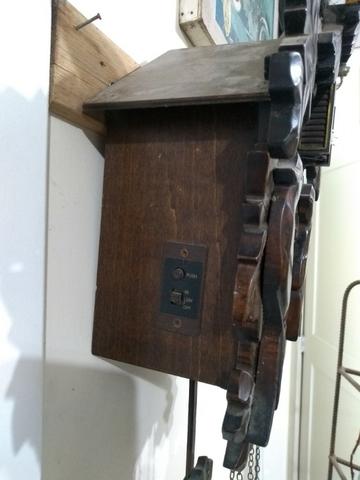 Antigo Relógio De Parede Cuco Madeira Herweg Para Restauro - Foto 3