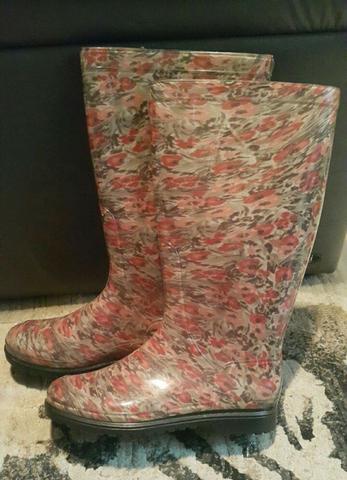 Galocha 100% impermeável floral Tam:36 Nova
