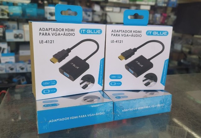 Conversor/Adaptador Hdmi p/  Vga + áudio