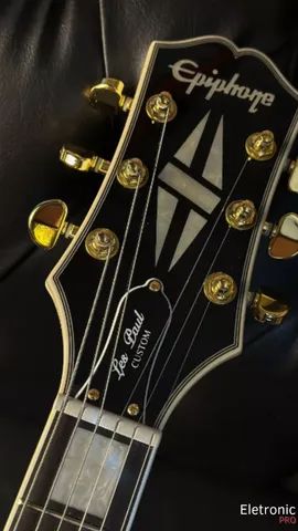 Guitarra Elétrica Epiphone Inspired By Gibson Les Paul Custom De Mogno Alpine White - Foto 5