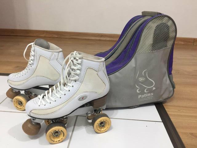 Patins RYE Profissional clássico Branco - Foto 3