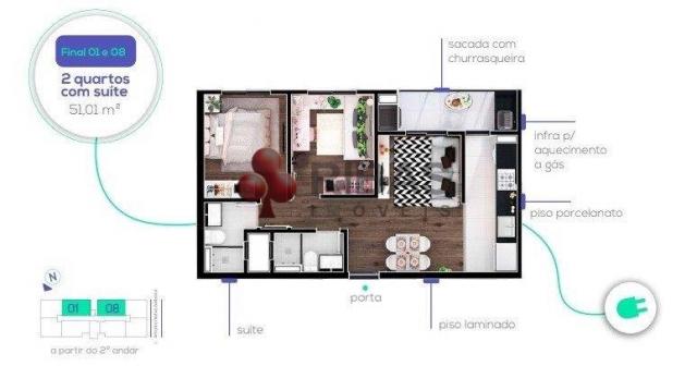 Apartamento à venda com 2 dormitórios em Capão raso, Curitiba cod:15426 - Foto 16