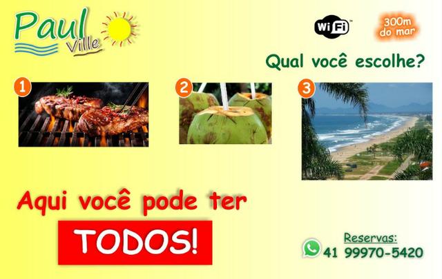 Churrasqueira e internet nas casas a 300m do mar/praia