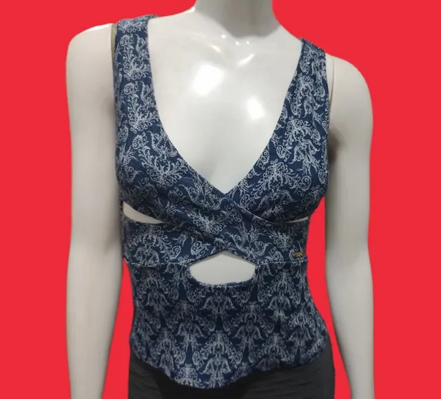 Blusa jeans com elastano