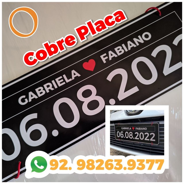 Cobre ou Tampa Placa de Carro Personalizada 