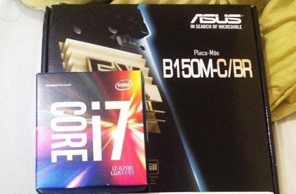 Vendo kit (I7 6700 + placa mãe asus B150m-c/br + 2 memórias ddr4 de 4gb)