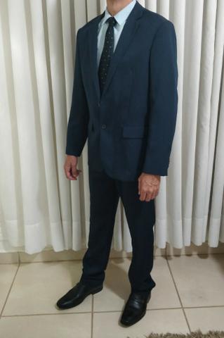 Terno Masculino Slim Azul Marinho Nº52, Usado apenas 1 vez - Foto 2