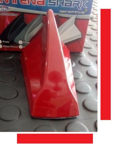 Antena Barbatana Shark Tubarão c sinal radio cores vermelho preto Fosco Prata branco