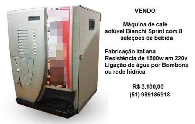 Máquina de café solúvel Bianchi Sprint com 8 seleções de bebida