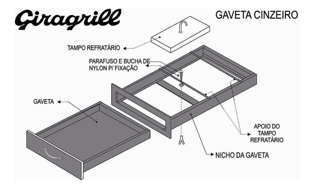 Gaveta Cinzeiro GCZ inox Giragrill - Foto 2