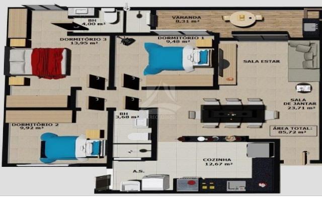Apartamento à venda com 3 dormitórios em Parque dos bandeirantes, Ribeirão preto cod:58711 - Foto 2