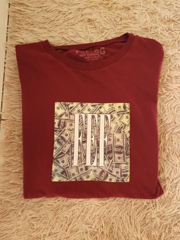 Camiseta fef vermelha tamanho g super estilosa no precinho