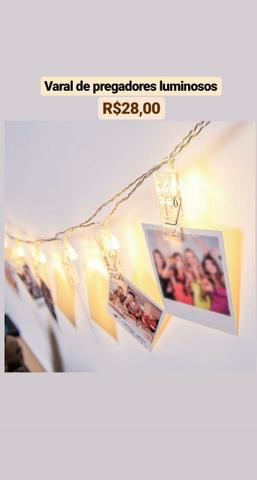 Garrafas térmicas,quadro decorativo,luminária de pregadores,carteira - Foto 5
