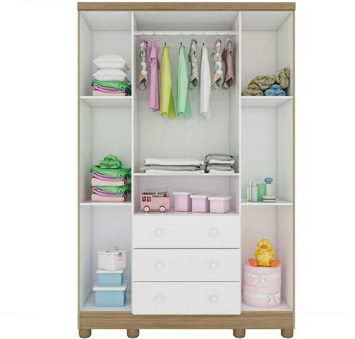 Roupeiro Infantil Guarda Roupas 4 portas 3 gavetas - Tedy *NOVO* ShopMix Móveis - Foto 3