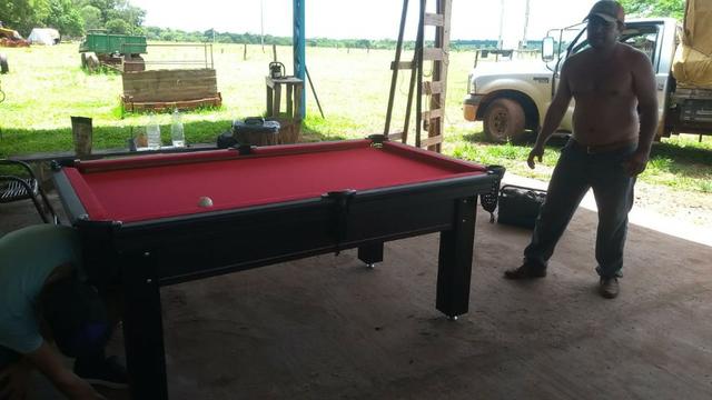 Mesa Tentação Quatro Pés Cor Tabaco Tecido Vermelho Mod. DSYH79MT - Foto 2