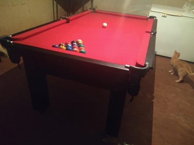 Mesa Tentação Quatro Pés Cor Tabaco Tecido Vermelho Mod. DSYH79MT - Foto 3