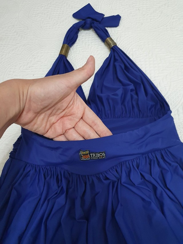 Vestido longuete para festas azul - Foto 5