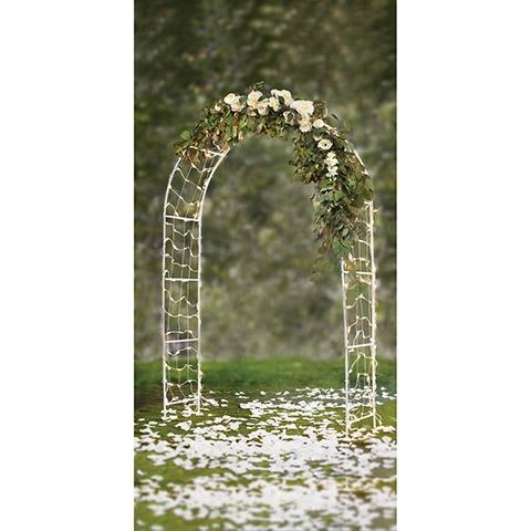 Arco Branco para Casamento com Luzes e 2.44 m de altura