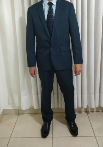 Terno Masculino Slim Azul Marinho Nº52, Usado apenas 1 vez