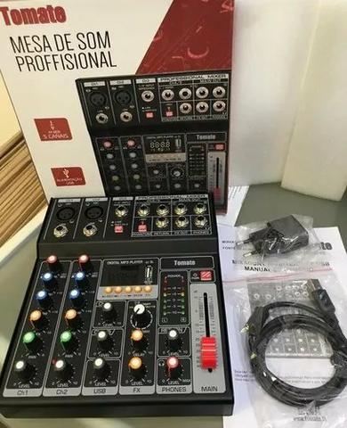 Mesa De Som 5 Canais Mp3 Estéreos Efeitos Usb Tomate Tyt005(entrega grátis)