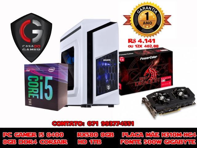 Computador Gamer Intel I5 8400 Rx 580 8gb, HD 1TB, 500w Real, 8gb Ddr4, H310M HG4