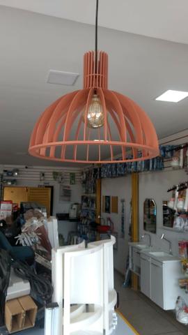 Promoção de R$ 119,90 por R$ 100,00 no dinheiro - Lustre Luminária Pendente Em MDF - Foto 4