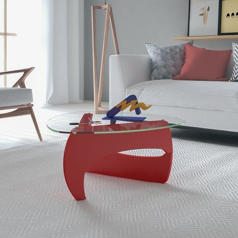 Mesa de centro cult com tampo em vidro 5mm